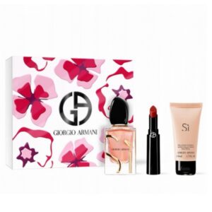 Si, zestaw: woda perfumowana 50 ml, perfumowane mleczko do ciała 50 ml, pomadka Lip Power, Rouge 3,1 g